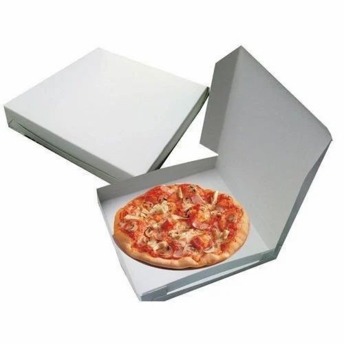 Whight Paper Pizza Boxes - Kraft Paper Material, Plain Design | White Color for Versatile Pizza Packaging Solutions