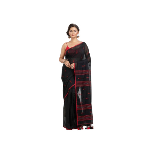 Black Handloom Jamdani Saree