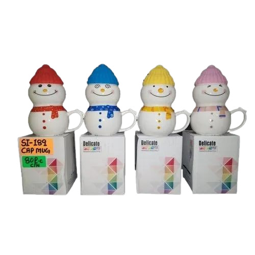 Designer Ceramic Mug - Round Ceramic, Multicolor with Cartoon Design | Durable, Good Quality with Ceramic Handle, Modern Appearance