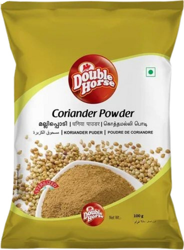 Double Horse Coriander Powder - 100 Grams | A Grade Coriander, Powdered Form, FSSAI Certified, Ideal for Cooking, 12 Months Shelf Life, Store in Dry Place