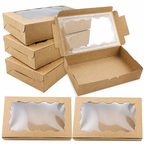 Food Packaging Box - Brown Paper Material | Plain Design for Versatile Food Packaging Applications