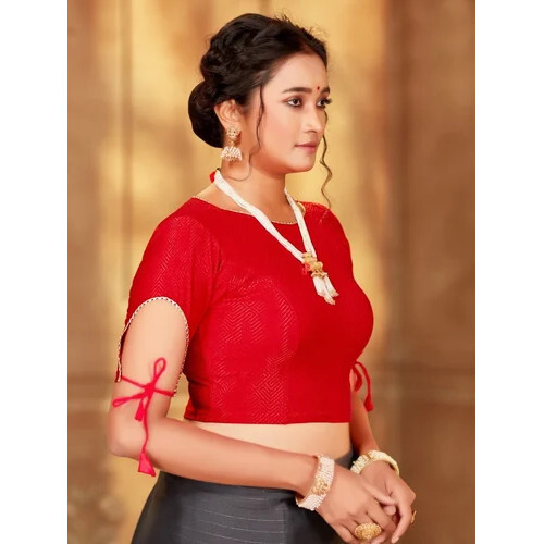 Ladies Cotton Red Blouse