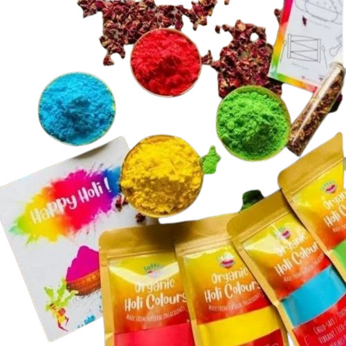 Organic Holi Gulal - Non Toxic Color Powder Multicolor Soft Texture Natural & Scented with Rose Fragrance Eco Friendly | Skin Friendly for Festival Celebrations