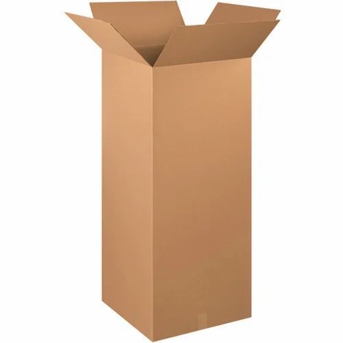 Plain Tall Corrugated Box - Brown Corrugated Sheet Thickness: 2 to 5 mm | Non Edible Storing Material Plain Pattern