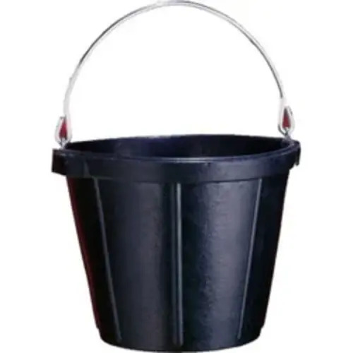 Rubber Bucket - Rubber, 30 cm Height x 8 Inch Diameter, Black Color, 5L & 7L Capacity | Oval Shape, Medium Size, Versatile Home Usage