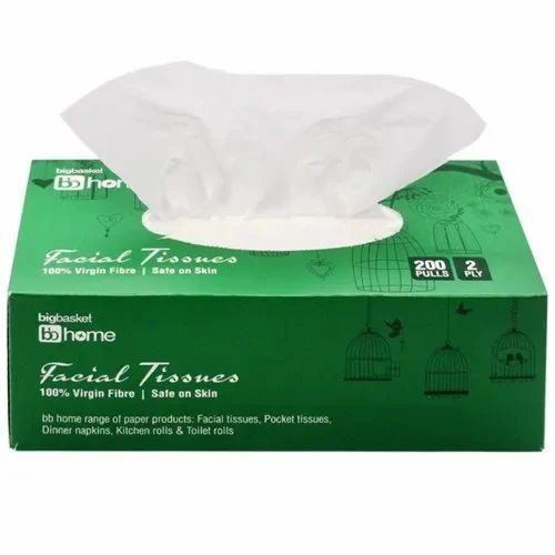 Tissue Paper Packaging Box - Multi Color Printed Paper | Features: Green Color, Made from Eco-Friendly Paper Material