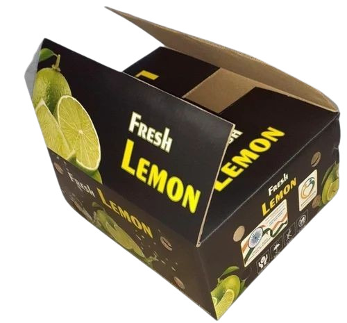 Lemon Packaging Box - Paper Material, Multi Color Design | Ideal for Lemon Storage and Protection, Printed Aesthetics