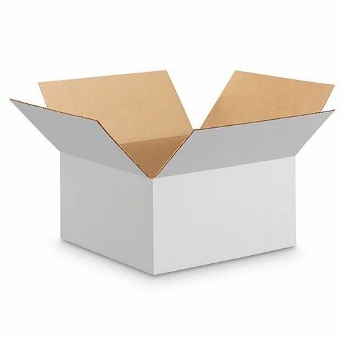 3 Ply White Corrugated Packaging Boxes - Single Wall, Virgin Kraft Paper, Type A Flute with 10 Kg Capacity | Ideal for Food and Apparel Packaging