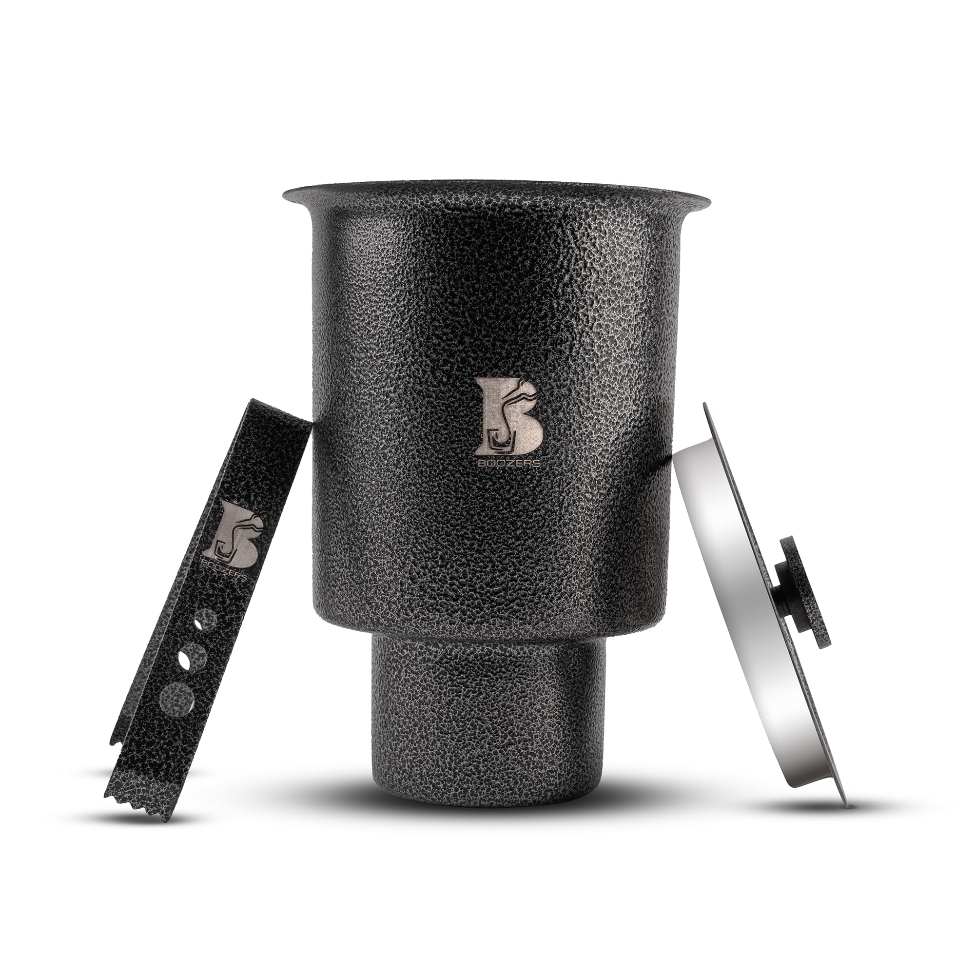 Boozers Premium Ice Bucket with Tong | Antique Silver | Stainless Steel | Compact & Stylish Design | Capacity 1.5 LTR | Travel Friendly Ice Bucket