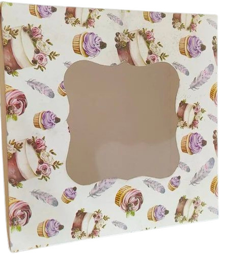 Cake Packaging Box - Cardboard Material, 500 Gram Capacity, Multicolor Design | Eco-Friendly, Durable, Elegant Presentation