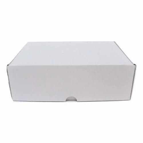 Cardboard White Muffing Box - Square Shape, 250 gm Capacity, Three Ply, Plain Design | Single Compartment, White Color, Cardboard Material