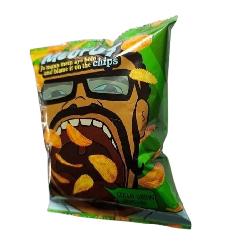 Cream Onion Oregano Potato Chips - Fried Potato Snack, Packaged in a Packet | Tasty, Spicy Flavor, Crispy Texture, FSSAI Certified, 6 Months Shelf Life