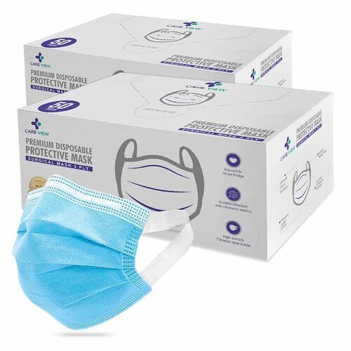 Face Mask Packaging Box - Bleached Kraft Paperboard, Rectangular Shape, White Color, 350-400 GSM with Spot UV Printing & Moisture Proof Finish