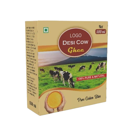 Ghee Packaging Box - Paper Material, Multi Color Printed Design | Ideal for Preserving Freshness and Enhancing Product Appeal