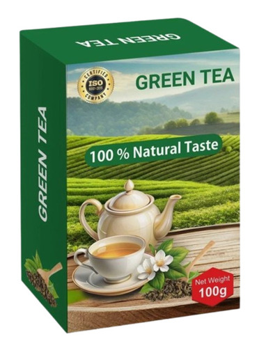 Green Tea Packaging Box - Paper Material, Multi Color Printed Design | Eco-Friendly, Versatile Packaging Solution