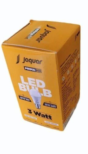 Led Bulb Packaging Box - Duplex Paper, 2x2x3.5 inches, Straight Tuck End, Rectangle, Litho-Laminated, Handmade, Moisture Proof, Biodegradable, Disposable, Termite Resistant, Embossed Finish