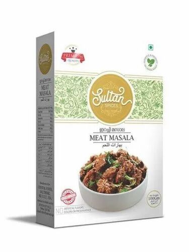 Meat Masala Packaging Box - Paper Material, Multi Color Printed Design | Ideal for Spice Storage, Effective Branding & Shelf Appeal