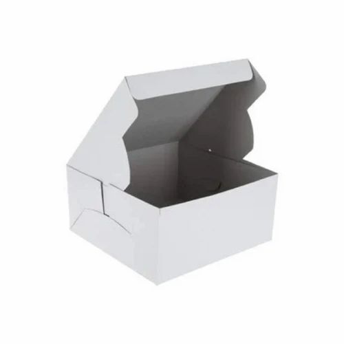 Pastry Packaging Box - 250 GSM Cardboard Paper 8x8x5 Inch Dimensions White Color One Pastry Storage Capacity