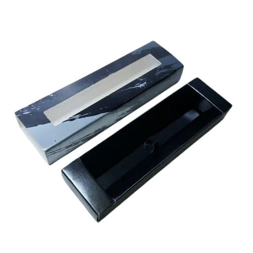Pen Packaging Box - Paper Material, 7x2x1 Inch Size, Rectangular Shape, Black Color | Ideal for Single Pen Storage and Presentation