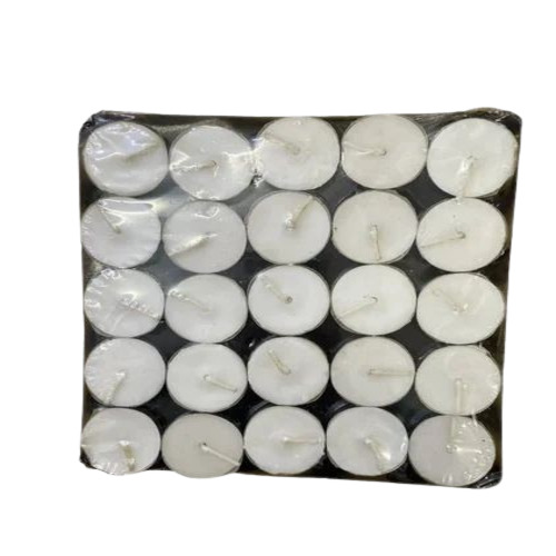 Wax Tealight Candle - Paraffin Wax, Flame-less, Round Shape, White Color | Ideal for Home Decoration, Birthdays, and Parties