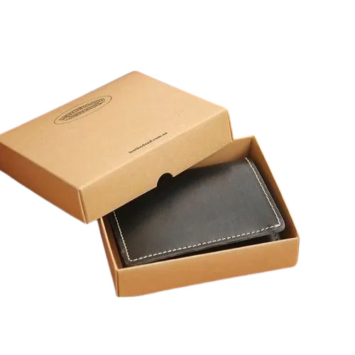 Leather Wallet Packaging Box - Duplex Paper, 3 x 3 x 1 Inches, Brown Color, Rectangular Shape | Ideal for Storing and Presenting Wallets