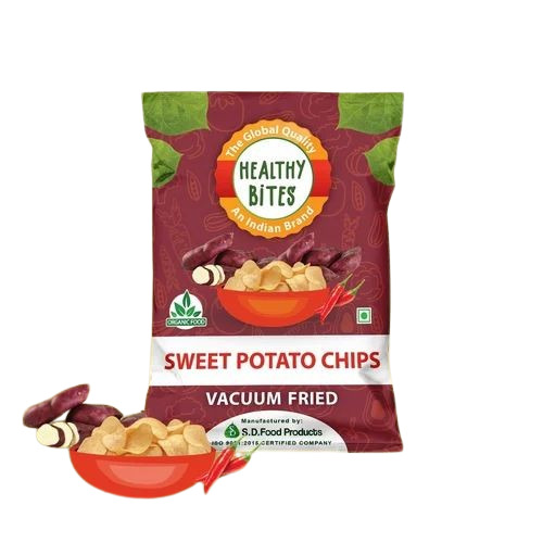 Sweet Potato Chips Vacuum Fried Organic Chips - 100 Gram Packet, FSSAI Certified, Salty, Tasty & Crispy Snack