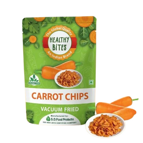 Vaccum Fried Carrot Chips & Finger Chips - 100 Gram Packet, Salty Taste, Tasty & Crispy, FSSAI Certified, 6 Months Shelf Life