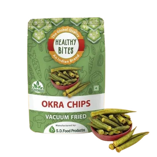 Vaccum Fried Okra Chips Organic Chips - 100 Gram Packet, Salty Taste, Crispy Texture, FSSAI Certified, Shelf Life: 6 Months