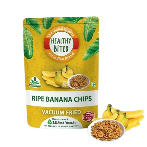 Vaccum Fried Ripe Banana Chips (Sweet Chips) - 100 Gram Packet, Salty, Crispy, FSSAI Certified, Made with Quality Ingredients
