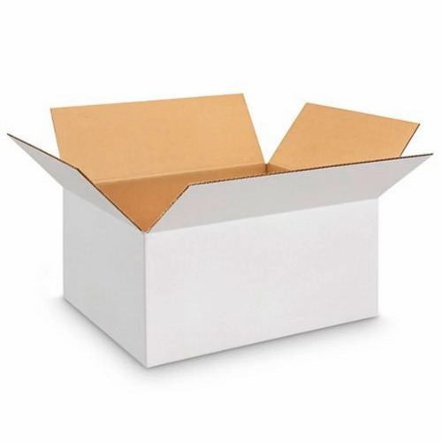 White Corrugated Packaging Box - Single Wall 3 Ply Virgin Kraft Paper, Moisture Proof & Biodegradable | Rectangular Shape for Gifts, Crafts & Industrial Use