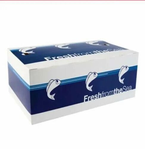 Corrugated Paper Fish Box - Multi Color, Rectangle Shape | Designed for Food Packaging, Printed for Attractive Presentation