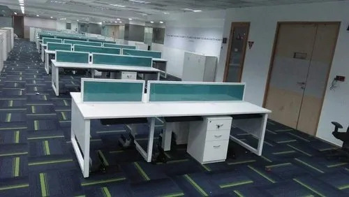 Back Office Workstation - Aluminum, Spacious Surface, Modern Grey Finish | Ergonomic Design, Adjustable Height, Ample Storage, Cable Management