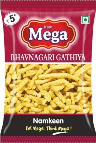 Bhavnagri Gathiya Namkeen - Packet, Small Size | FSSAI Certified, Good Quality, Tasty, Spicy, Salty, 9 Months Shelf Life, Dry Storage