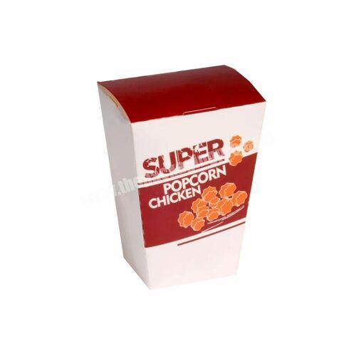 Chicken Popcorn Packaging Box - Paper, Multi-Color Printed Design | Durable Material for Versatile Usage and Attractive Presentation