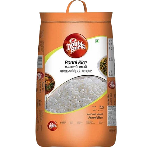 Double Horse Thanjavur Ponni Rice 10kg - Organic White Medium Grain , FSSAI Certified, 100% Purity, Dried Style, Ideal for Culinary Use