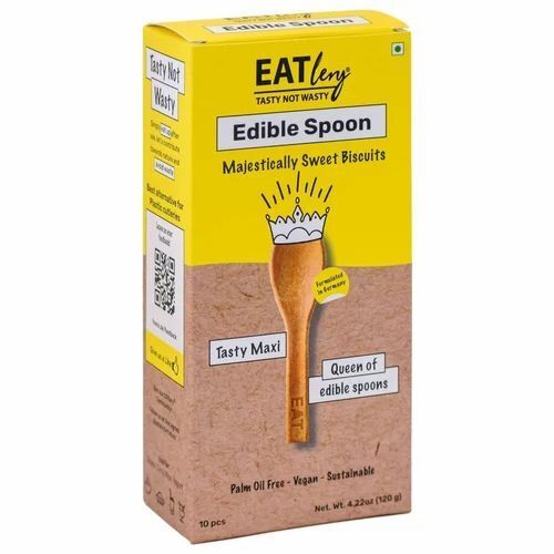 Edible Spoon Sweet Biscuit - Soft Texture, Single Package | Sweet Taste, Unique Spoon Shape, Perfect for Snack Time