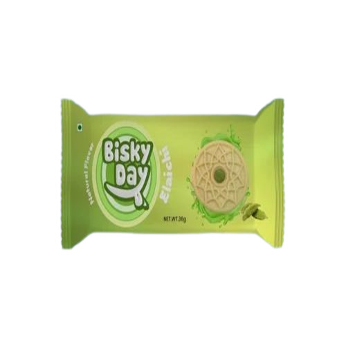 Elaichi Flavored Cream Biscuits - Round Shape, Sweet Taste, Soft Texture | Single Package for Convenient Snacking