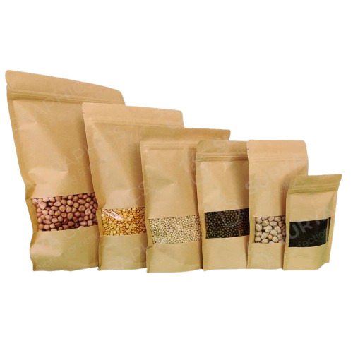Food Packaging Pouches - Plastic Stand Up Pouch, Brown Color | Durable and Versatile Food Packaging Solution