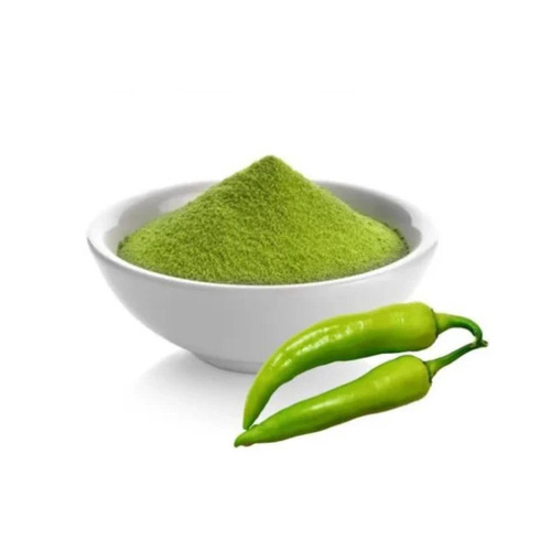 Green Chilly Powder - Fresh, 12 Months Shelf Life, Green Color, Food Grade | Spicy Taste, Loose Powder, Ideal for Cooking, Dry Storage