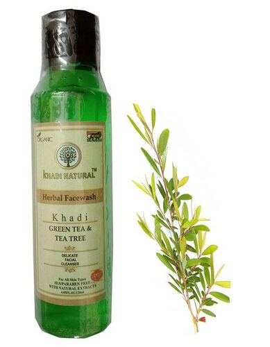Green Liquid Herbal Facewash - Attributes: Glitter Effect