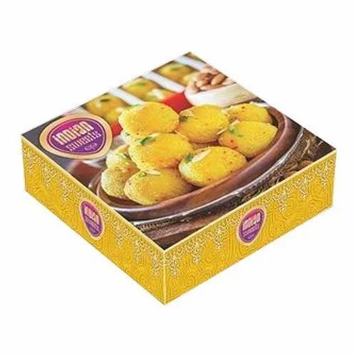 Ladoo Packaging Box - Multi Color Printed Paper, Rectangular Shape | Ideal for Gifting and Storing Indian Sweets