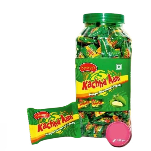 Mango Flavored Candy - 200 Piece Pack, Solid Form, Round Shape | Eggless, Sweet Taste, Refreshing Nimbu Pani Flavor, 12-Month Shelf Life