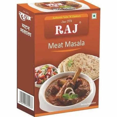 Meat Masala Packaging Box - Paper Material Multi Color Printed Pattern | Ideal for Storing and Presenting Spices & Seasonings