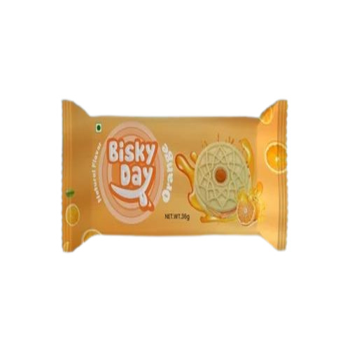 Orange Flavoured Cream Biscuit - Round Shape, Sweet Taste, Soft Texture | Single Package for On-the-Go Snacking