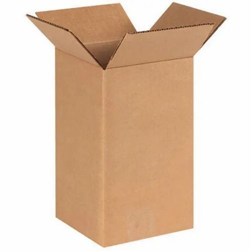 Plain Tall Corrugated Box - Paper Material, Brown Color | Suitable for Apparel, Food, Gift & Crafts Packaging