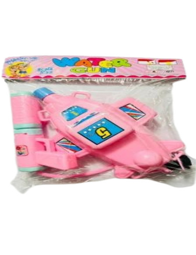 Plane Shape Holi Pichkari - Plastic Material Pink Color Durable and Lightweight Design for Play Holi Festivities