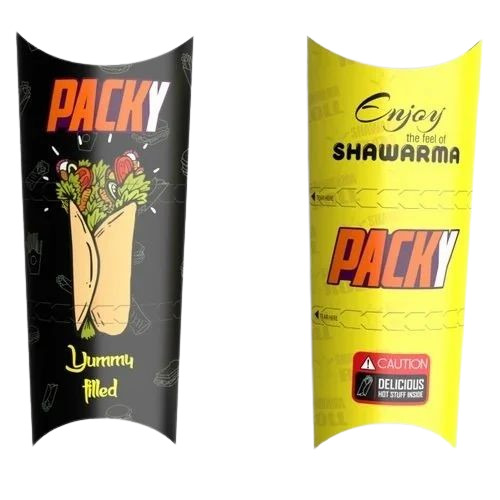 Shawarma Packaging Box - Multi Color Printed Paper | Eco-Friendly Versatile Design for Secure and Stylish Food Presentation