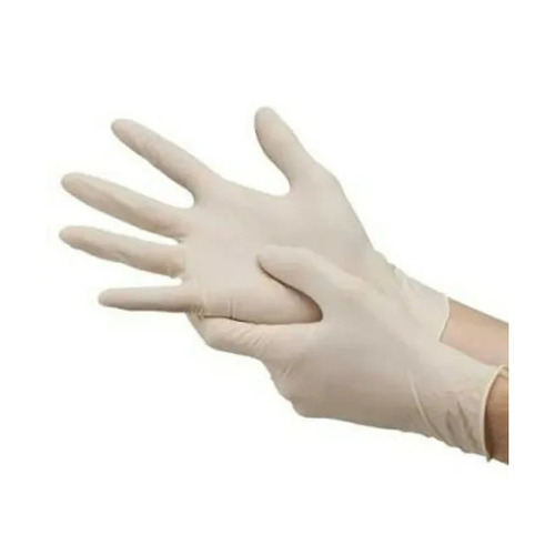 White Latex Examination Gloves - Full Finger Plain Design | Disposable Easy to Use Suitable for Medical and Food Grade Applications
