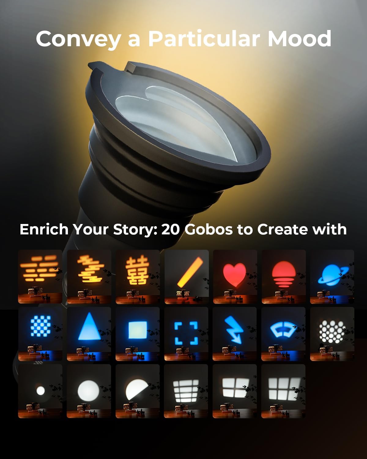 SmallRig RF 10C Portable Focusable LED Video Light with Over 20 Light Filters & Four-color LED Beads Adjustable Brightness