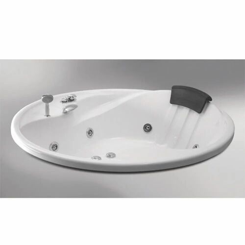 Bath Tubs - Oval Shape, Glossy Finish, White Acrylic | Spacious, Comfortable, Stylish, Scratch-resistant, Waterproof, Slip-resistant, Hydrotherapy